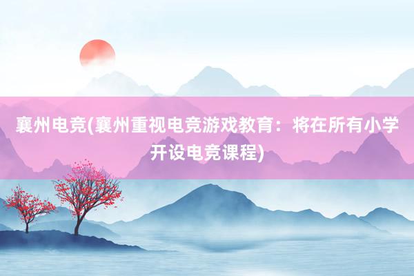 襄州电竞(襄州重视电竞游戏教育：将在所有小学开设电竞课程)